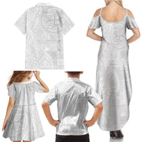 Samoan Culture-Lotu Tamaiti Family Matching Summer Maxi Dress and Hawaiian Shirt Siapo and Polynesian Art Tattoos LT03 - Polynesian Pride