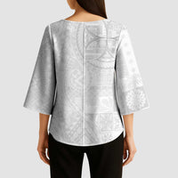 Samoan Culture-Lotu Tamaiti Kimono Sleeve Blouse Siapo and Polynesian Art Tattoos LT03 - Polynesian Pride