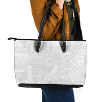 Samoan Culture-Lotu Tamaiti Leather Tote Bag Siapo and Polynesian Art Tattoos LT03 - Polynesian Pride