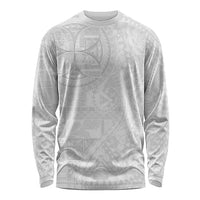 Samoan Culture-Lotu Tamaiti Long Sleeve Shirt Siapo and Polynesian Art Tattoos LT03 Unisex White - Polynesian Pride