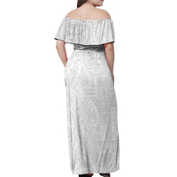 Samoan Culture-Lotu Tamaiti Off Shoulder Maxi Dress Siapo and Polynesian Art Tattoos LT03 - Polynesian Pride