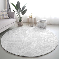 Samoan Culture-Lotu Tamaiti Round Carpet Siapo and Polynesian Art Tattoos LT03 - Polynesian Pride