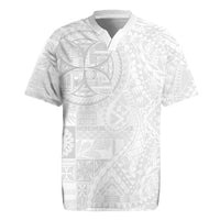 Samoan Culture-Lotu Tamaiti Rugby Jersey Siapo and Polynesian Art Tattoos LT03 White - Polynesian Pride