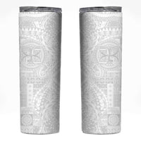 Samoan Culture-Lotu Tamaiti Skinny Tumbler Siapo and Polynesian Art Tattoos LT03 White - Polynesian Pride
