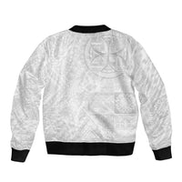 Samoan Culture-Lotu Tamaiti Sleeve Zip Bomber Jacket Siapo and Polynesian Art Tattoos LT03 - Polynesian Pride