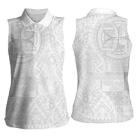 Samoan Culture-Lotu Tamaiti Women Sleeveless Polo Shirt Siapo and Polynesian Art Tattoos LT03 - Polynesian Pride