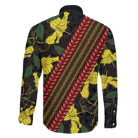 Samoan Culture Family Matching Short Sleeve Bodycon Dress and Hawaiian Shirt Hibiscus and Ula Fala with Tapa Pattern Black Color LT03 - Polynesian Pride