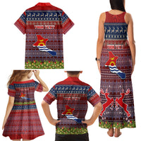 Personalised Kiribati Christmas Family Matching Tank Maxi Dress and Hawaiian Shirt Coat of Arms and Map Beautiful Merry Xmas Snowflake LT03 - Polynesian Pride
