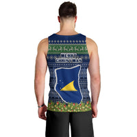 Tokelau Christmas Men Tank Top Coat of Arms and Map Beautiful Merry Xmas Snowflake LT03 - Polynesian Pride