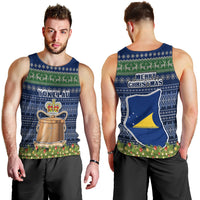 Tokelau Christmas Men Tank Top Coat of Arms and Map Beautiful Merry Xmas Snowflake LT03 - Polynesian Pride