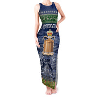 Tokelau Christmas Tank Maxi Dress Coat of Arms and Map Beautiful Merry Xmas Snowflake LT03 Women Blue - Polynesian Pride