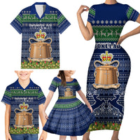 Personalised Tokelau Christmas Family Matching Short Sleeve Bodycon Dress and Hawaiian Shirt Coat of Arms and Map Beautiful Merry Xmas Snowflake LT03 - Polynesian Pride