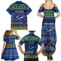 Personalised Marshall Islands Christmas Family Matching Summer Maxi Dress and Hawaiian Shirt Coat of Arms and Map Beautiful Merry Xmas Snowflake LT03 - Polynesian Pride
