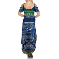 Personalised Marshall Islands Christmas Summer Maxi Dress Coat of Arms and Map Beautiful Merry Xmas Snowflake LT03 - Polynesian Pride