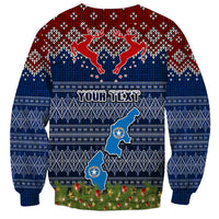 Personalised Northern Mariana Islands Christmas Sweatshirt Coat of Arms and Map Beautiful Merry Xmas Snowflake LT03 - Polynesian Pride