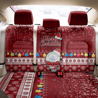 Palau Christmas Back Car Seat Cover Snowman and Palau Coat of Arms Maori Tribal Xmas Style LT03 - Polynesian Pride
