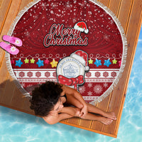 Palau Christmas Beach Blanket Snowman and Palau Coat of Arms Maori Tribal Xmas Style LT03 - Wonder Print Shop