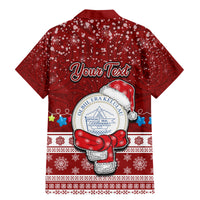 Personalised Palau Christmas Family Matching Mermaid Dress and Hawaiian Shirt Snowman and Palau Coat of Arms Maori Tribal Xmas Style LT03 - Polynesian Pride