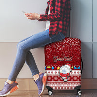 Personalised Palau Christmas Luggage Cover Snowman and Palau Coat of Arms Maori Tribal Xmas Style LT03 - Polynesian Pride