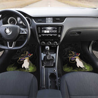 New Zealand Hoiho Car Mats Maori Art Tattoo and Silver Fern LT03 Set 2pcs - Front Black - Polynesian Pride