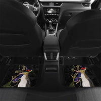 New Zealand Hoiho Car Mats Maori Art Tattoo and Silver Fern LT03 Set 2pcs - Back Black - Polynesian Pride