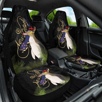 New Zealand Hoiho Car Seat Cover Maori Art Tattoo and Silver Fern LT03 One Size Black - Polynesian Pride