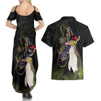 New Zealand Hoiho Couples Matching Summer Maxi Dress and Hawaiian Shirt Maori Art Tattoo and Silver Fern LT03 - Polynesian Pride
