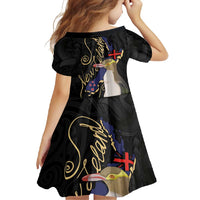 New Zealand Hoiho Family Matching Off Shoulder Maxi Dress and Hawaiian Shirt Maori Art Tattoo and Silver Fern LT03 - Polynesian Pride