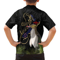 New Zealand Hoiho Family Matching Off Shoulder Short Dress and Hawaiian Shirt Maori Art Tattoo and Silver Fern LT03 - Polynesian Pride