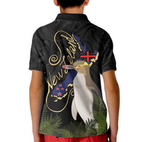 New Zealand Hoiho Kid Polo Shirt Maori Art Tattoo and Silver Fern LT03 - Polynesian Pride