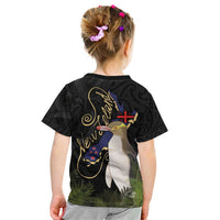 New Zealand Hoiho Kid T Shirt Maori Art Tattoo and Silver Fern LT03 - Polynesian Pride