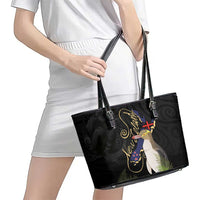 New Zealand Hoiho Leather Tote Bag Maori Art Tattoo and Silver Fern LT03 - Polynesian Pride