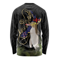 New Zealand Hoiho Long Sleeve Shirt Maori Art Tattoo and Silver Fern LT03 - Polynesian Pride