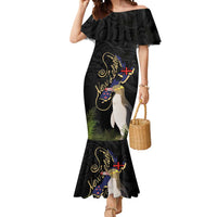 New Zealand Hoiho Mermaid Dress Maori Art Tattoo and Silver Fern LT03 Women Black - Polynesian Pride