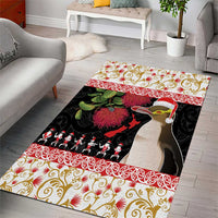 New Zealand Merry Christmas Area Rug Hoiho Xmas - Haka Dance and Pohutukawa LT03 - Polynesian Pride