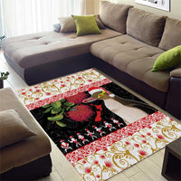 New Zealand Merry Christmas Area Rug Hoiho Xmas - Haka Dance and Pohutukawa LT03 - Polynesian Pride
