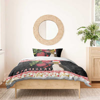 New Zealand Merry Christmas Bedding Set Hoiho Xmas - Haka Dance and Pohutukawa LT03 - Polynesian Pride