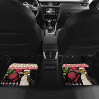 New Zealand Merry Christmas Car Mats Hoiho Xmas - Haka Dance and Pohutukawa LT03 Set 2pcs - Back White - Polynesian Pride