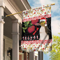 New Zealand Merry Christmas Garden Flag Hoiho Xmas - Haka Dance and Pohutukawa LT03 House Flag White - Polynesian Pride