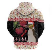 New Zealand Merry Christmas Hoodie Hoiho Xmas - Haka Dance and Pohutukawa LT03 - Polynesian Pride