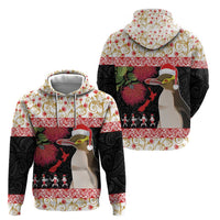 New Zealand Merry Christmas Hoodie Hoiho Xmas - Haka Dance and Pohutukawa LT03 - Polynesian Pride