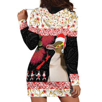New Zealand Merry Christmas Hoodie Dress Hoiho Xmas - Haka Dance and Pohutukawa LT03 - Polynesian Pride