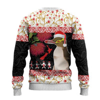 New Zealand Merry Christmas Ugly Christmas Sweater Hoiho Xmas - Haka Dance and Pohutukawa LT03 - Polynesian Pride