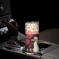 New Zealand Merry Christmas Skinny Tumbler Hoiho Xmas - Haka Dance and Pohutukawa LT03 - Polynesian Pride