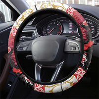 New Zealand Merry Christmas Steering Wheel Cover Hoiho Xmas - Haka Dance and Pohutukawa LT03 - Polynesian Pride