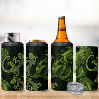 New Zealand Gecko Maori Art Tattoo 4 in 1 Can Cooler Tumbler LT03 - Polynesian Pride
