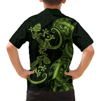 New Zealand Gecko Maori Art Tattoo Family Matching Summer Maxi Dress and Hawaiian Shirt LT03 - Polynesian Pride
