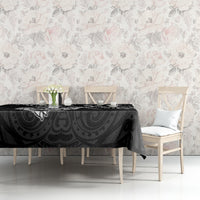 New Zealand Tablecloth Stylized Kiwi Bird Tattoo Mix Koru Circle and Maori Ethnic Vibe LT03 - Polynesian Pride