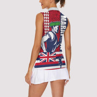 Honolulu Running 2024 Women Sleeveless Polo Shirt Marathon Competition Hula Runner and Kakau Art Tattoo LT03 - Polynesian Pride
