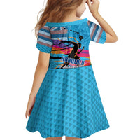Honolulu Anniversary 52nd Running Family Matching Off Shoulder Maxi Dress and Hawaiian Shirt Marathon Competition Kakau Pattern Blue Color LT03 - Polynesian Pride